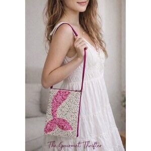 Club Bag Beaded Sequin Pink Ribbon Mini Shoulder Bag Y2K NWT